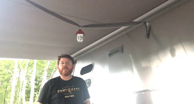 how to hang lights on camper awning