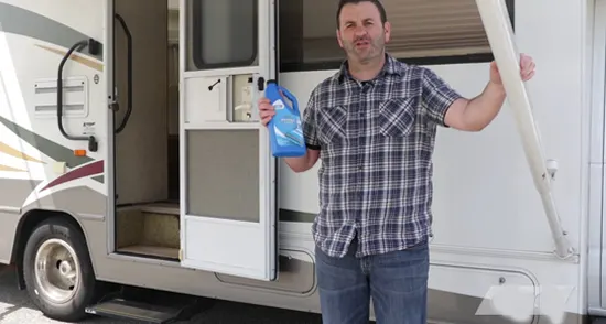 RV owners vinyl awning mildew stain remover