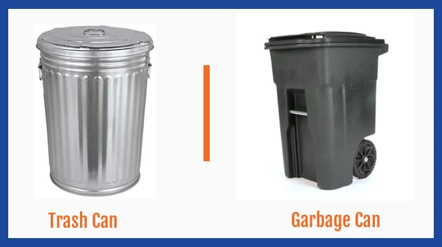 Difference Between Trash Can and Garbage Can [ 10 Points ]